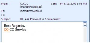 Email dari Marketing co.cc
