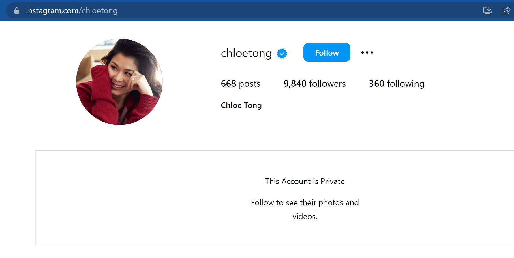 Chloe Tong, istri salah satu pendiri Grab (Anthony Tan), Akun IG @chloetong di private?